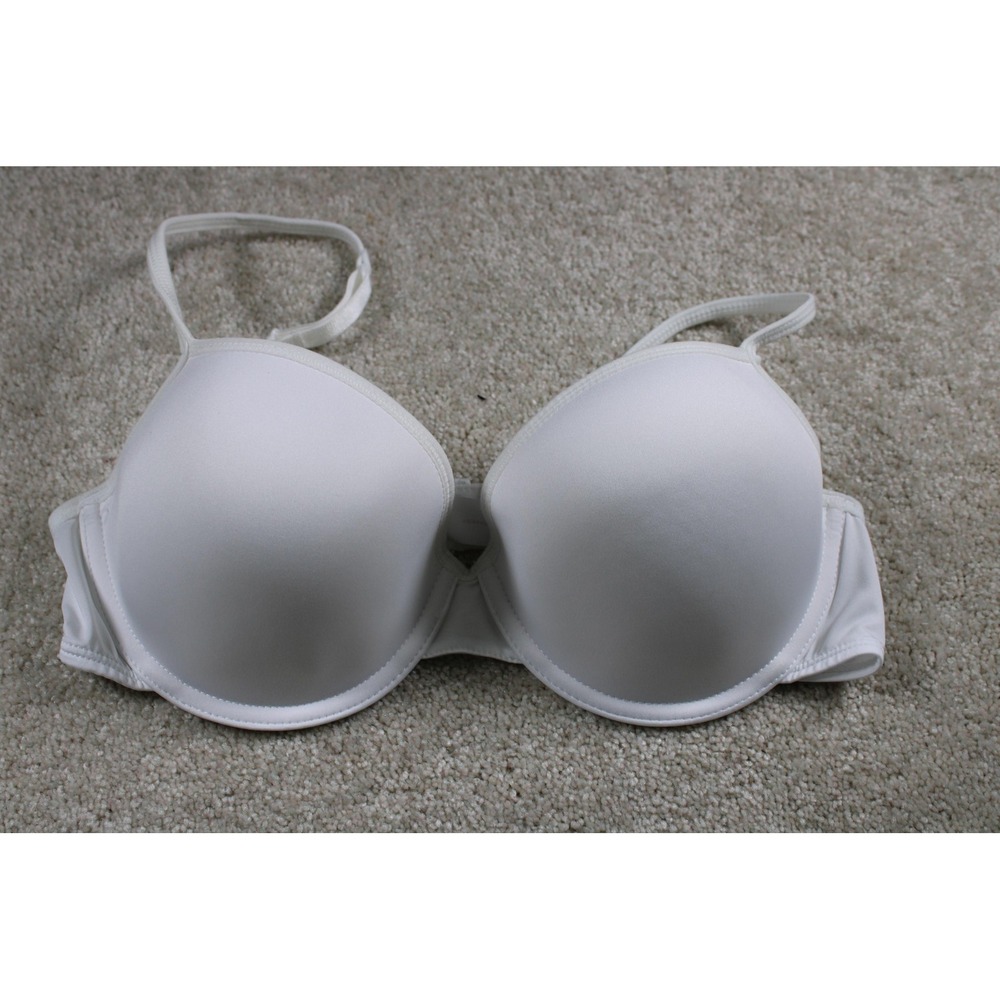 No Boundaries Bra Womens 36C White Underwire Padded T-Shirt Push Up Adjustable